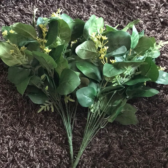 2- stems of faux greenery